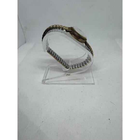 Croton Quartz 1878 Gold Tone Dress Casual Watch Stamped Floral Back Swiss Made main image 6